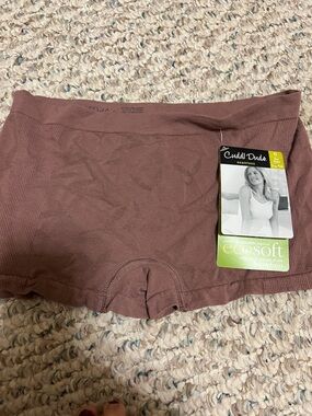 Cuddl Duds EcoSoft Seamless Boyshorts - Mauve Brown
